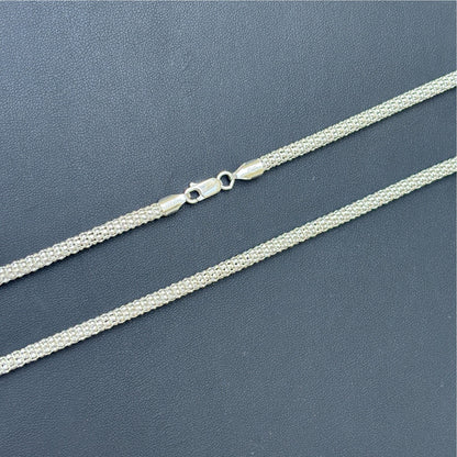 925 Sterling Silver 4mm Popcorn Ice Link Chain Necklace