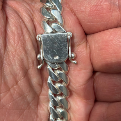 999 Fine Silver 8mm Miami Cuban Bracelet