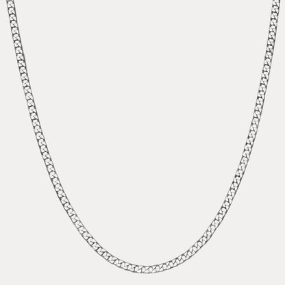 Collier en argent sterling 925 avec chaîne gourmette carrée de 4 mm 