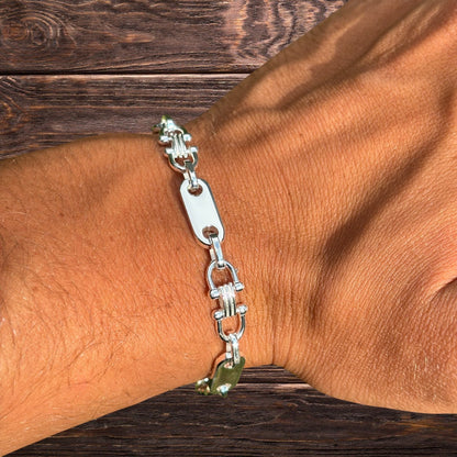 Bracelet à maillons Ferragamo personnalisé en argent sterling 925 de 7,5 mm