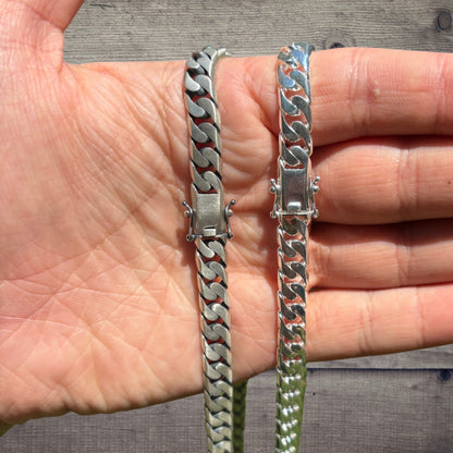 925 Sterling Silver 8mm Modern Miami Cuban Chain Necklace