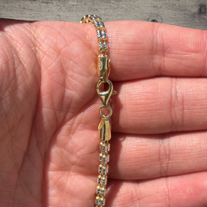 925 Sterling Silver 3-Link Ice Chain Necklace