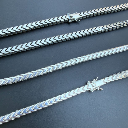 925 Sterling Silver 6mm Box Franco Chain Necklace