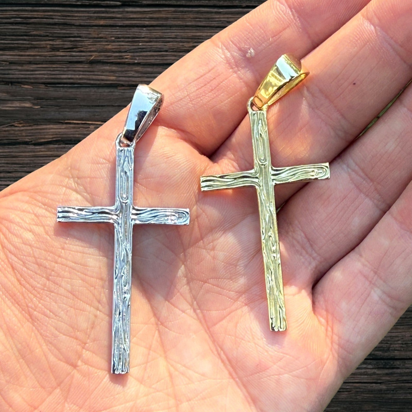 925 Sterling Silver Large Plain Classic Cross Pendant