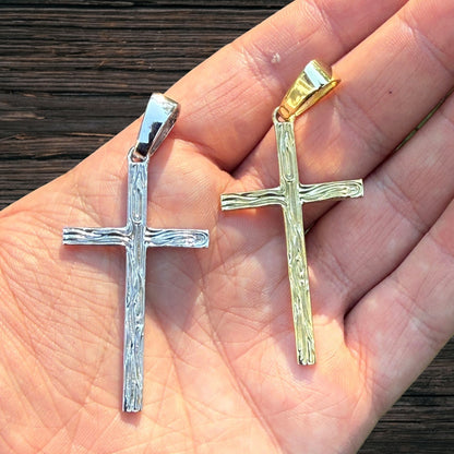 925 Sterling Silver Large Plain Classic Cross Pendant