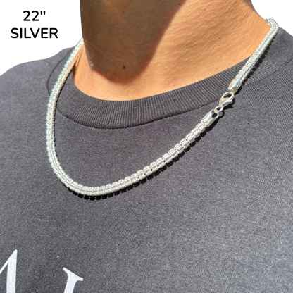 925 Sterling Silver 5-Link Ice Chain Necklace