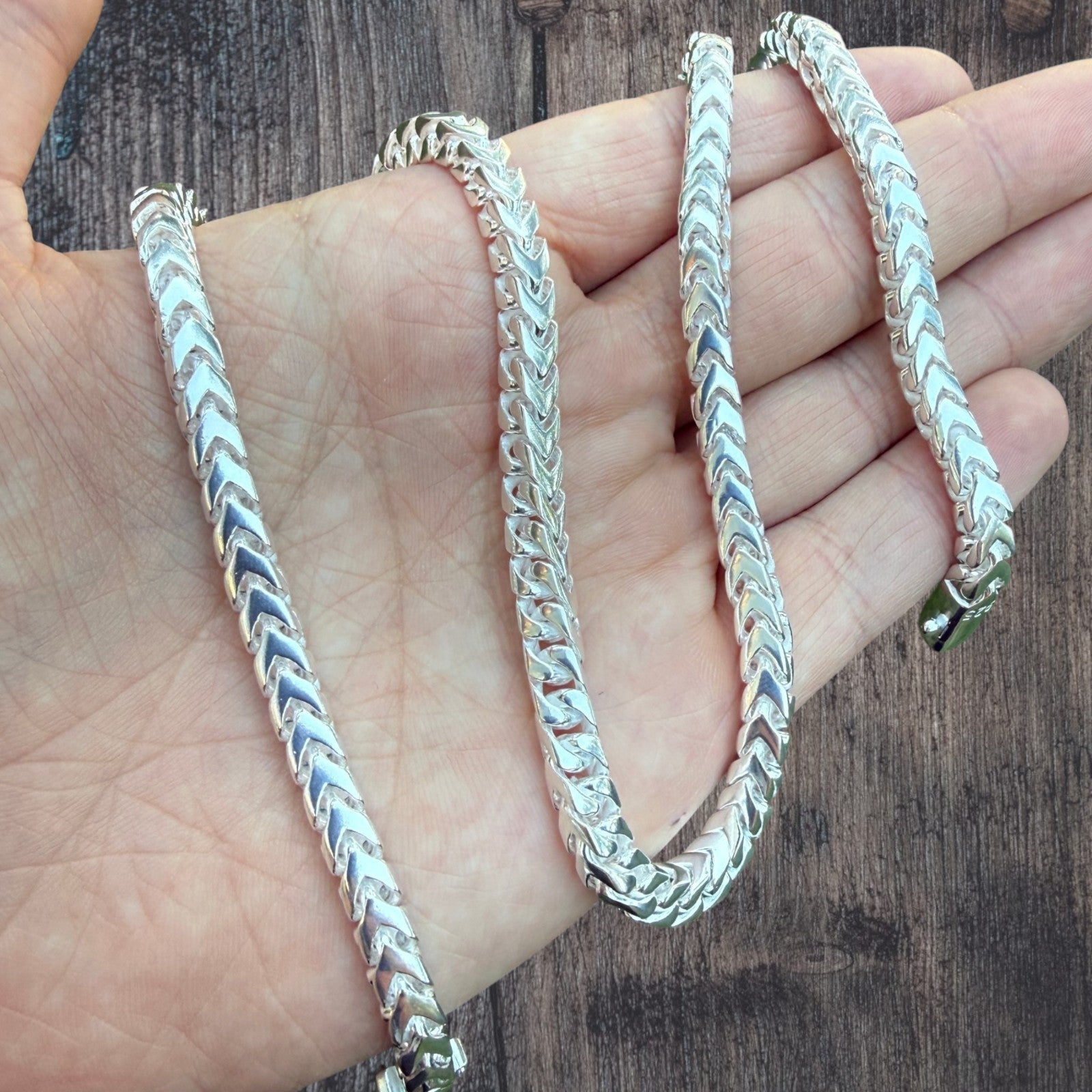 925 Sterling Silver 6mm Box Franco Chain Necklace