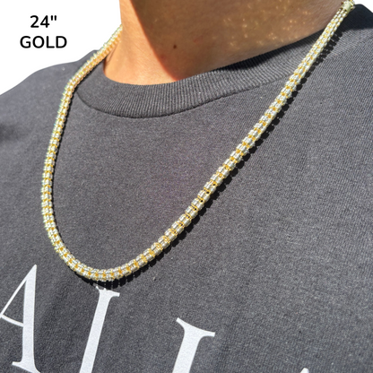 925 Sterling Silver 5-Link Ice Chain Necklace