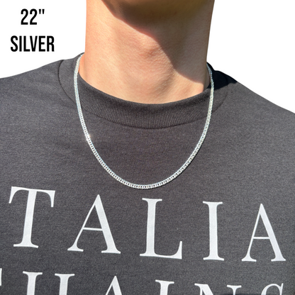Collar de cadena doble de 3,5 mm de plata de ley 925 