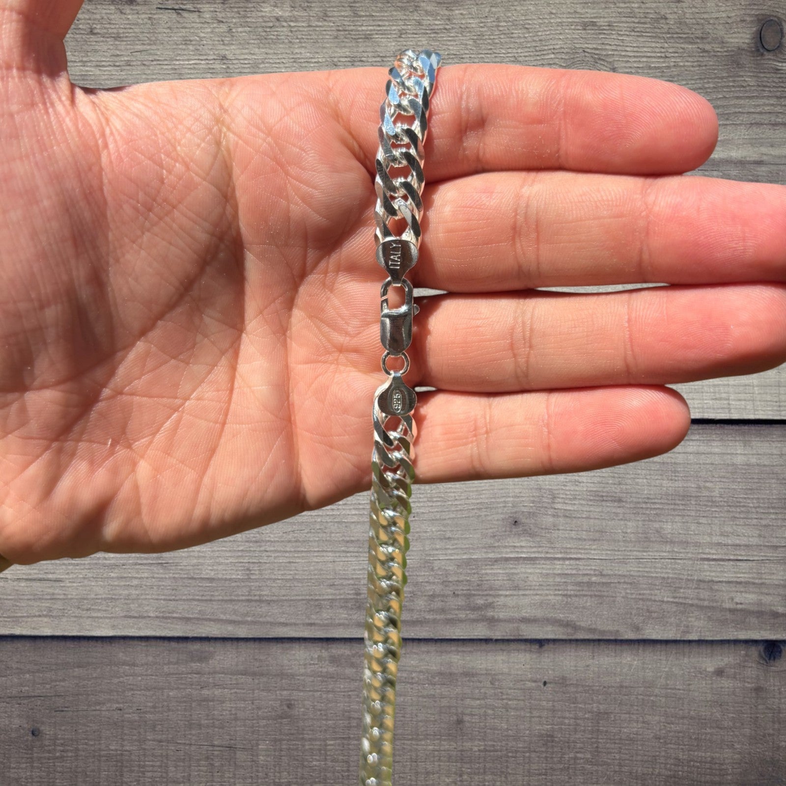 Collar de cadena doble de 10 mm en plata de ley 925
