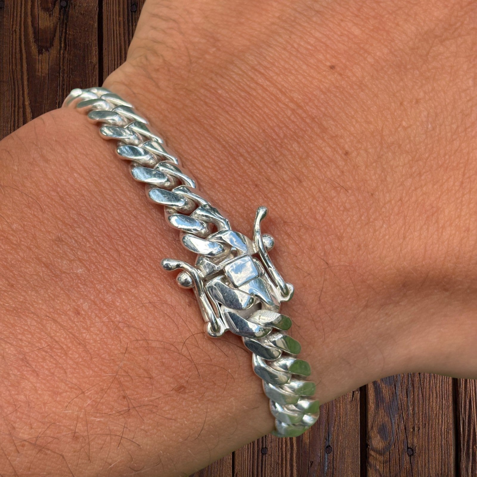 999 Fine Silver 8mm Miami Cuban Bracelet