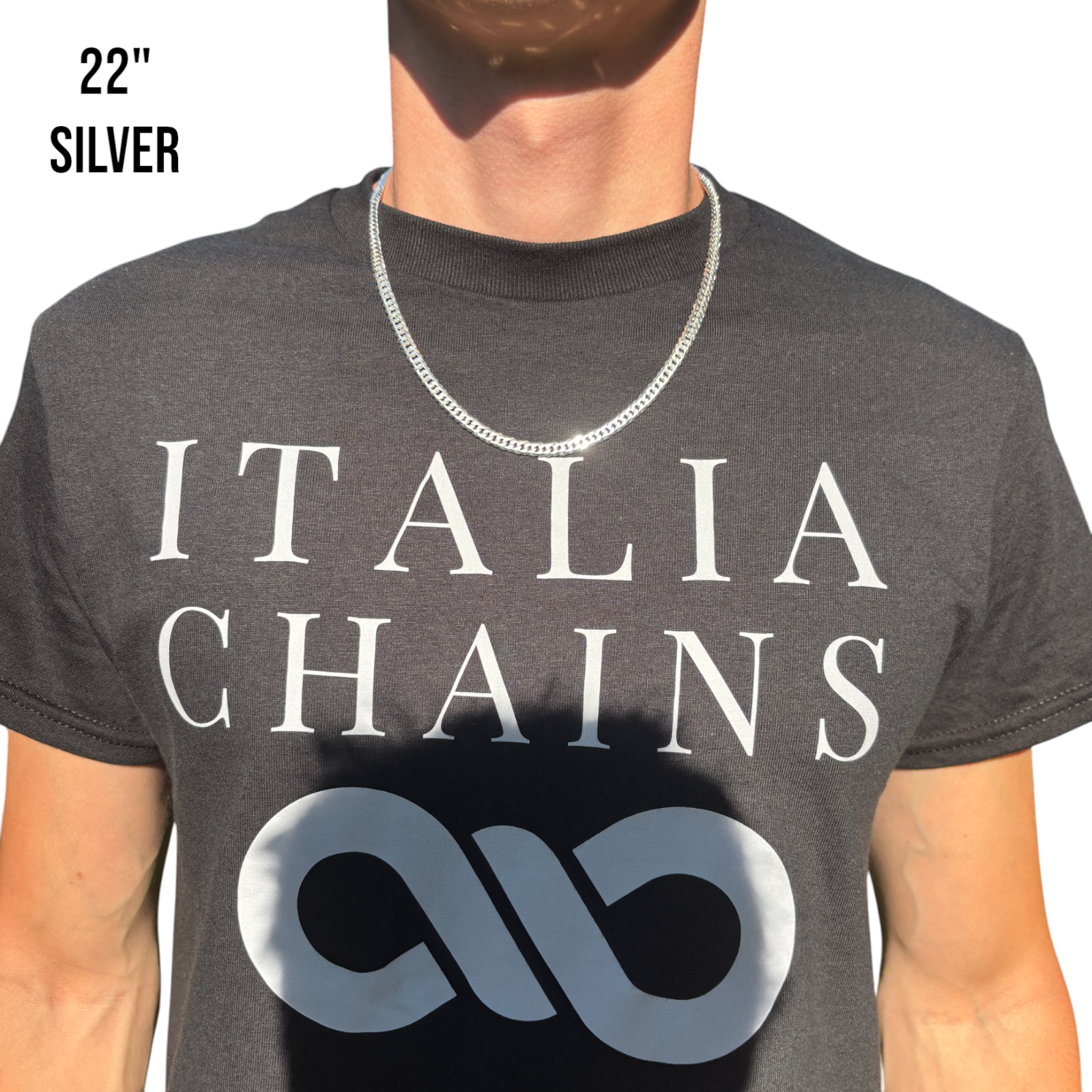 Collier à double chaîne gourmette de 8 mm en argent sterling 925