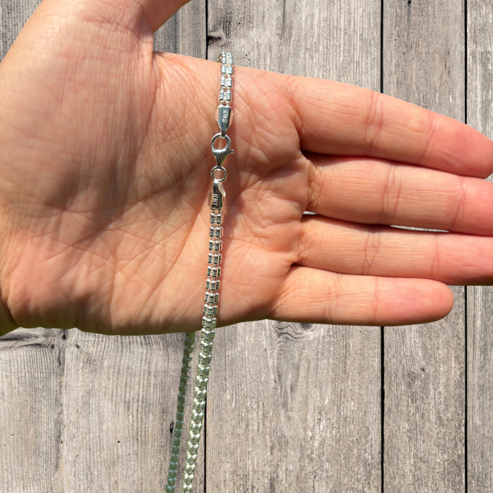 925 Sterling Silver 4-Link Ice Chain Necklace