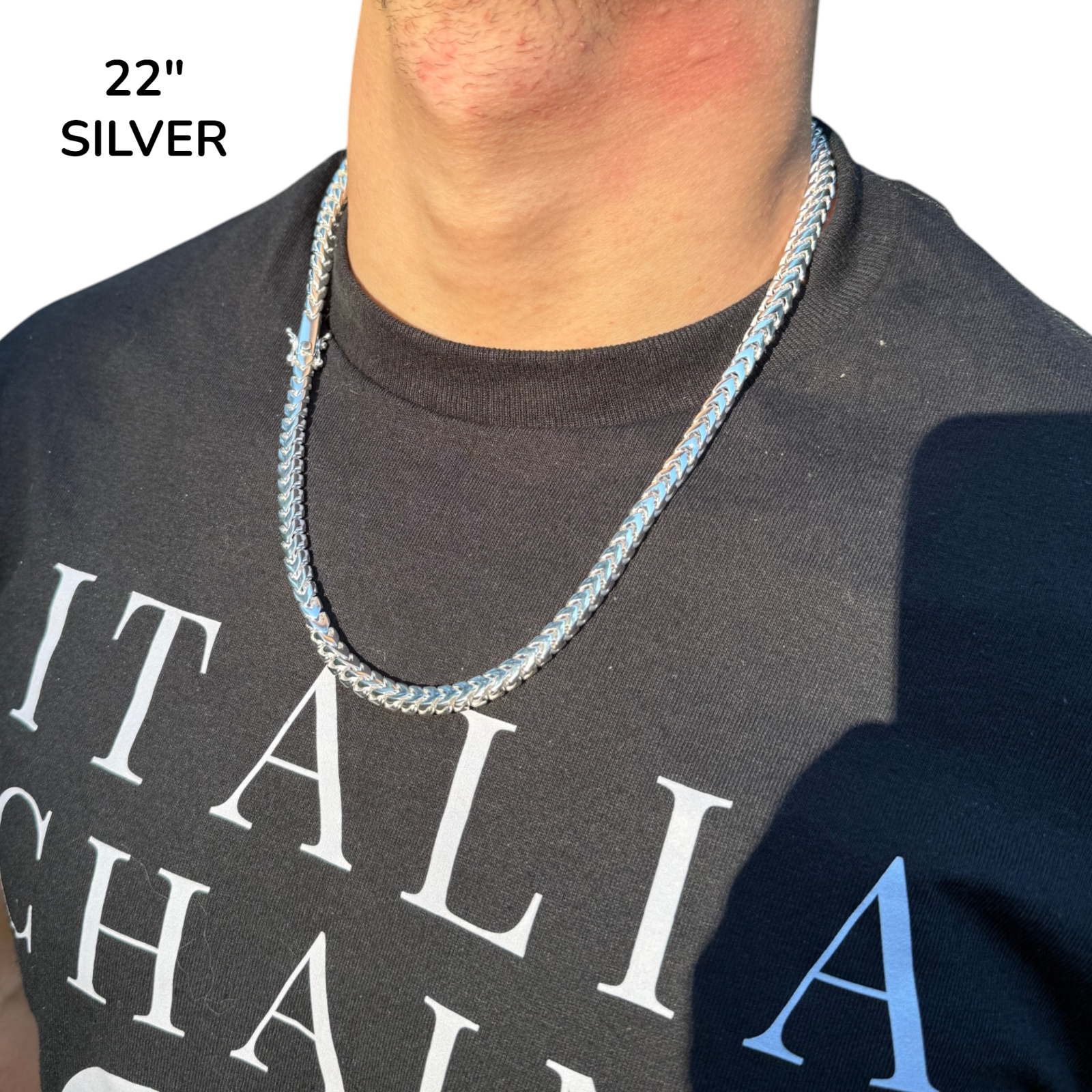 925 Sterling Silver 6mm Box Franco Chain Necklace