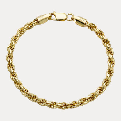 925 Sterling Silver 5mm Diamond Cut Rope Bracelet
