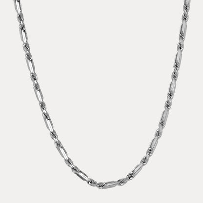 Collier en argent sterling 925 avec chaîne Milano Figarope de 6 mm