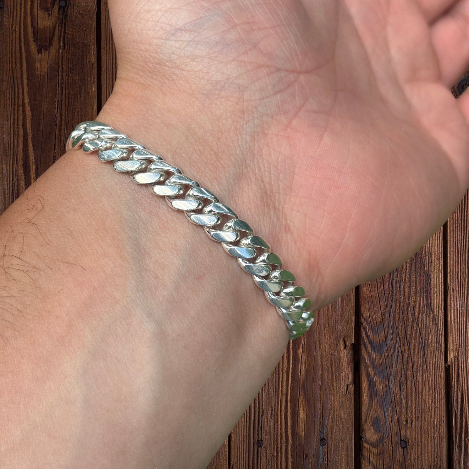 999 Fine Silver 8mm Miami Cuban Bracelet