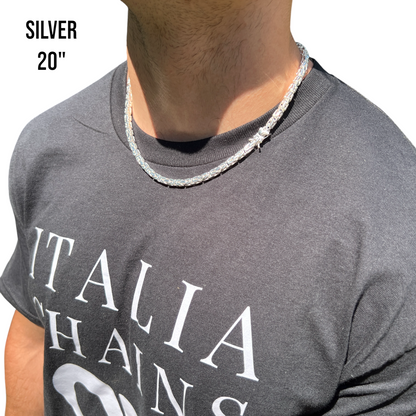 925 Sterling Silver 5mm Byzantine W. Box Clasp Chain Necklace