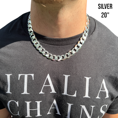 925 Sterling Silver 16mm Curb Chain Necklace