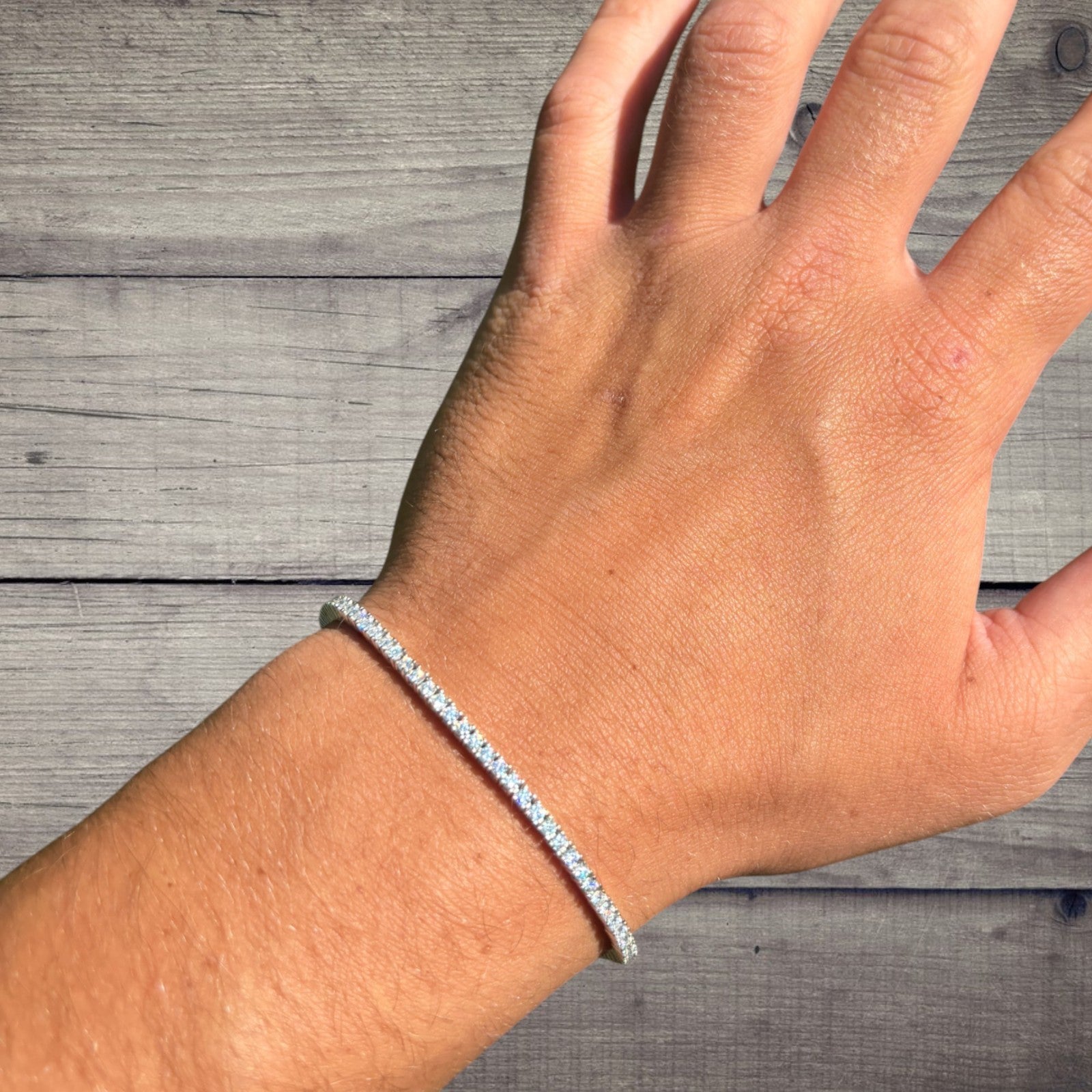 925 Sterling Silver 2mm Tennis Bracelet - CZ Or Moissanite