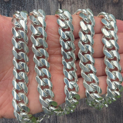 999 Fine Silver 14mm Miami Cuban Chain Necklace