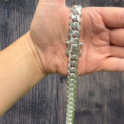 999 Fine Silver 14mm Miami Cuban Chain Necklace