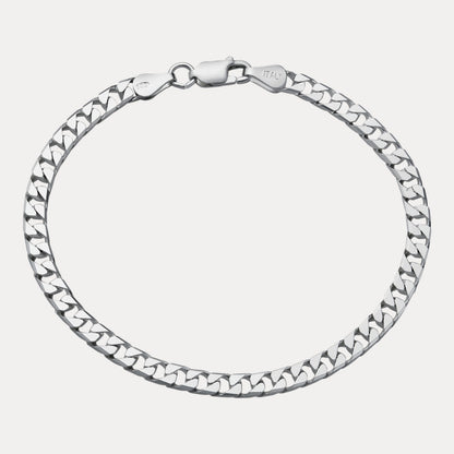Bracelet gourmette carré en argent sterling 925 de 4 mm 