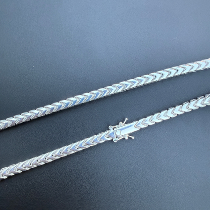 925 Sterling Silver 6mm Box Franco Chain Necklace