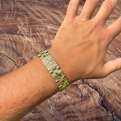 925 Sterling Silver 16mm Custom Nugget Link Bracelet