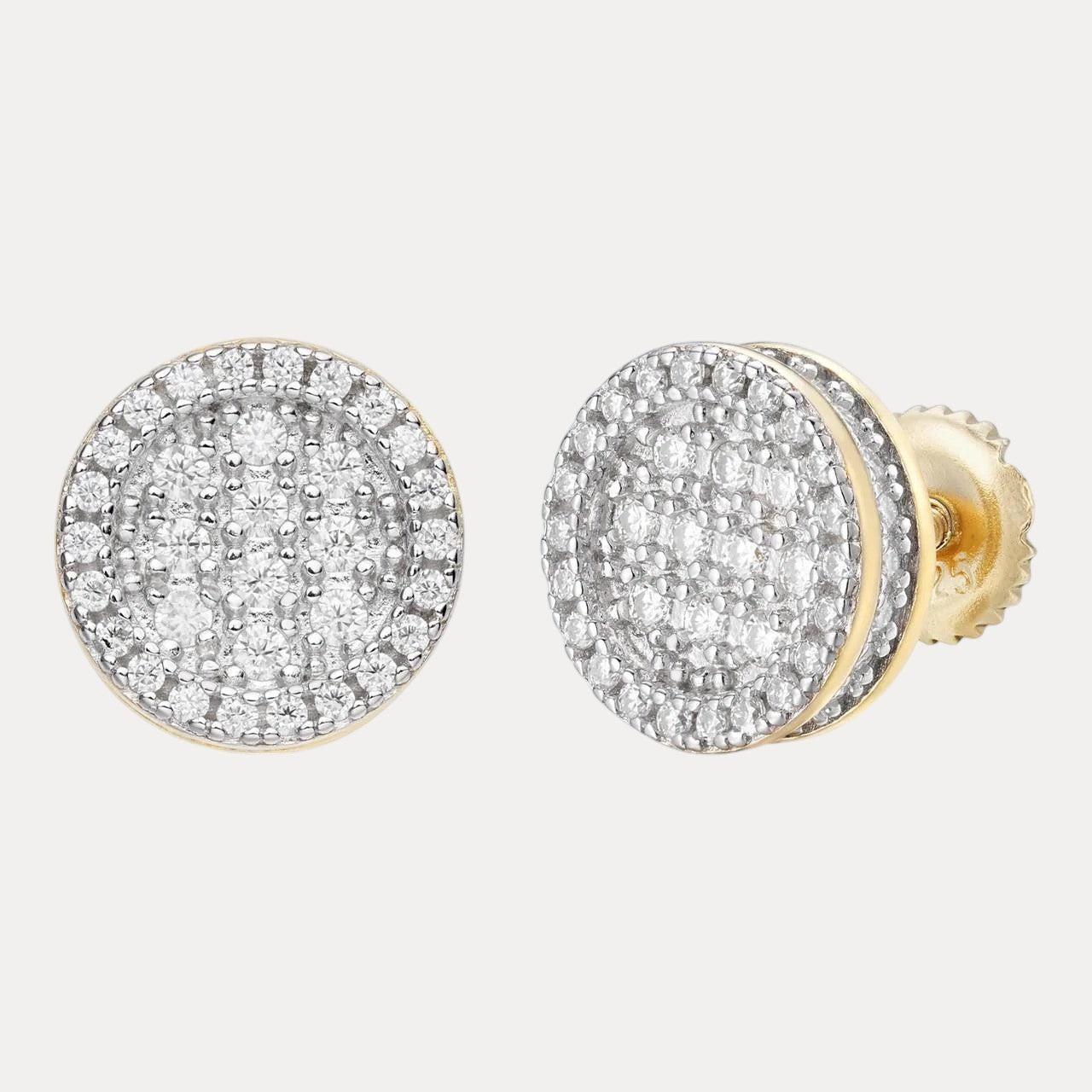 925 Sterling Silver 10.5mm Round 3D Cluster Moissanite or CZ Stud Earrings 2.5ct TW