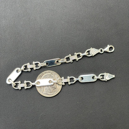 Bracelet à maillons Ferragamo personnalisé en argent sterling 925 de 7,5 mm
