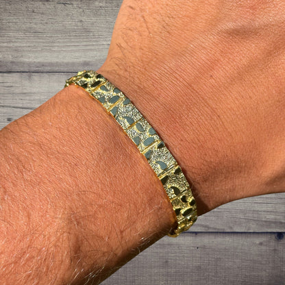 Bracelet à maillons pépites personnalisé en argent sterling 925 de 8 mm 