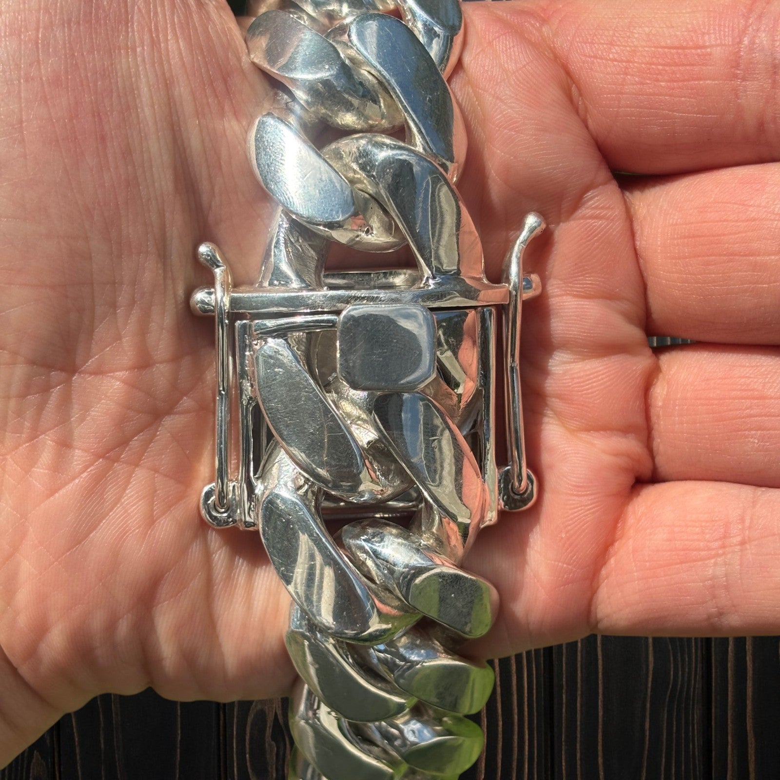999 Fine Silver 28mm Miami Cuban Chain Necklace