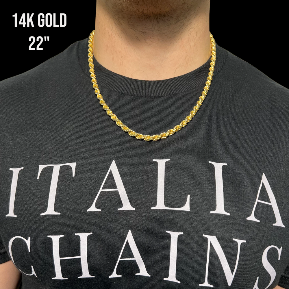 6mm Diamond Cut Rope Chain Necklace - 925 Sterling Silver – ITALIA Chains