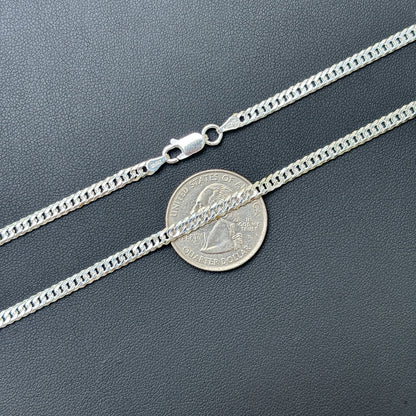 Collar de cadena doble de 3,5 mm de plata de ley 925 
