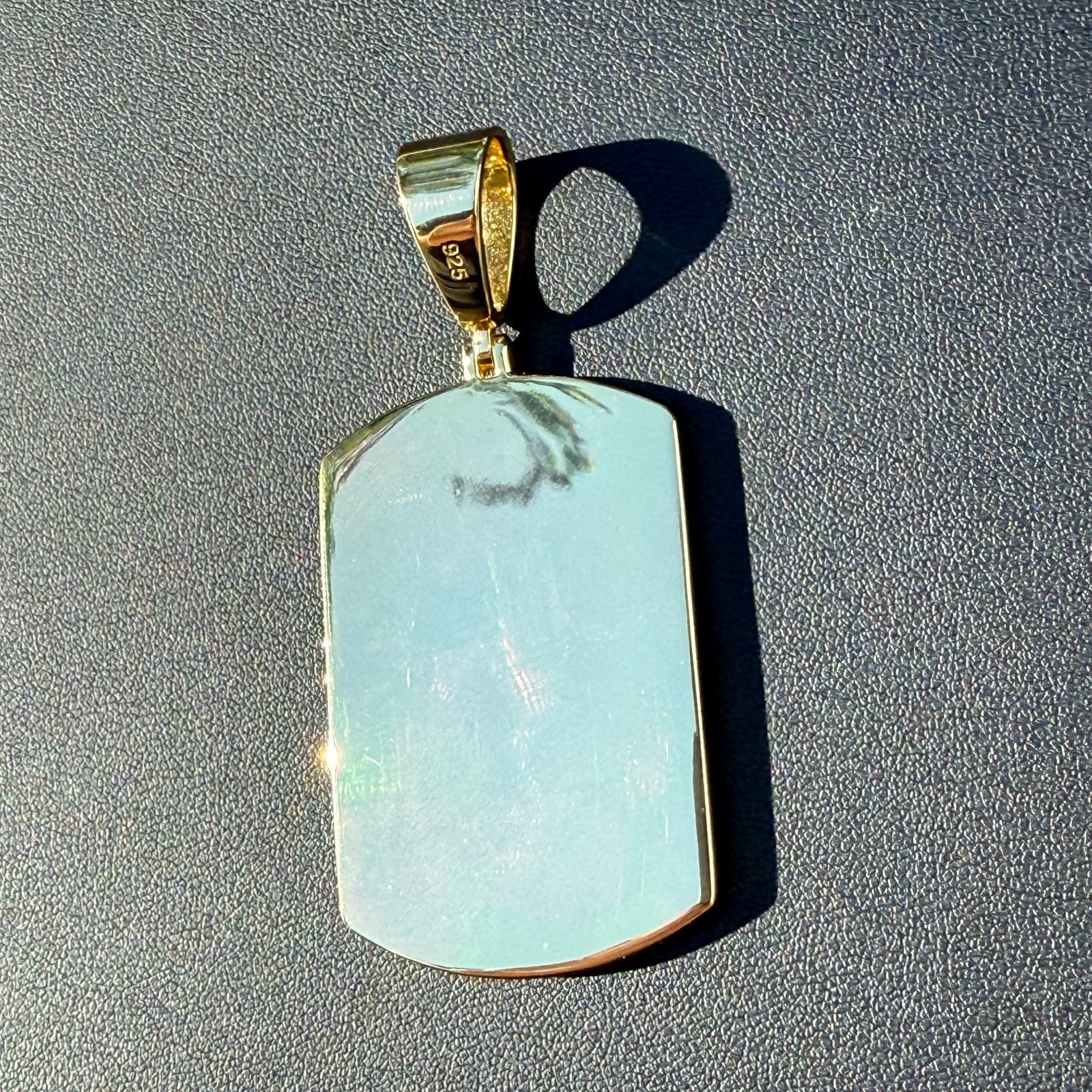 925 Sterling Silver Cross Hearts Dog Tag Pendant - Large