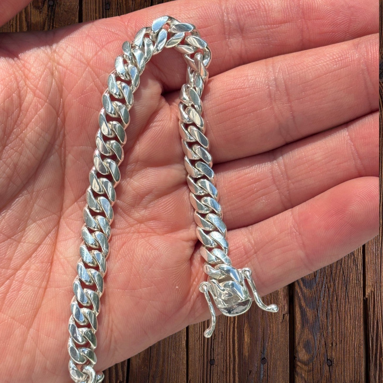 999 Fine Silver 8mm Miami Cuban Bracelet