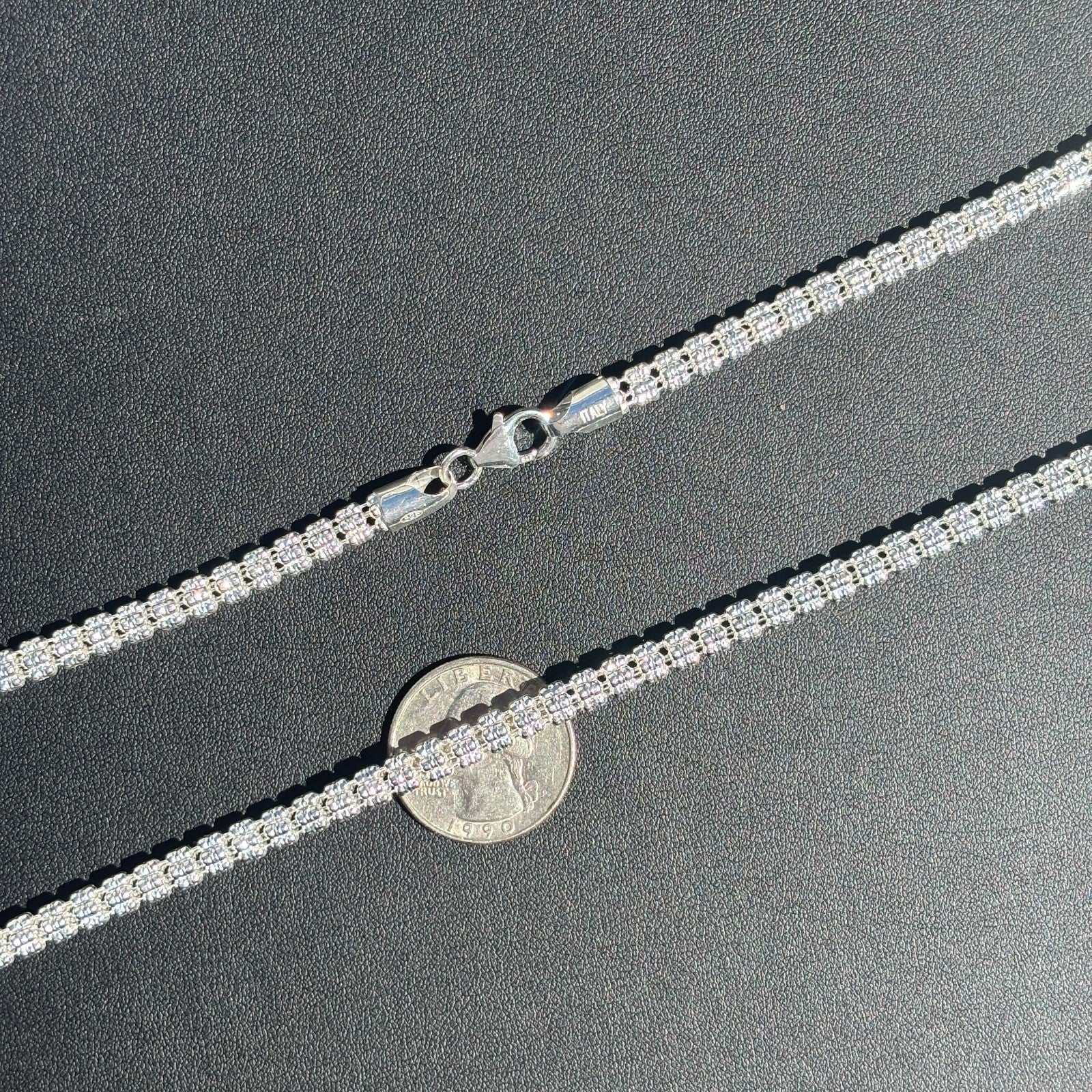 925 Sterling Silver 5-Link Ice Chain Necklace