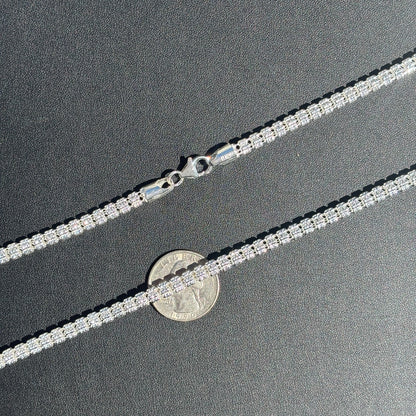 925 Sterling Silver 5-Link Ice Chain Necklace
