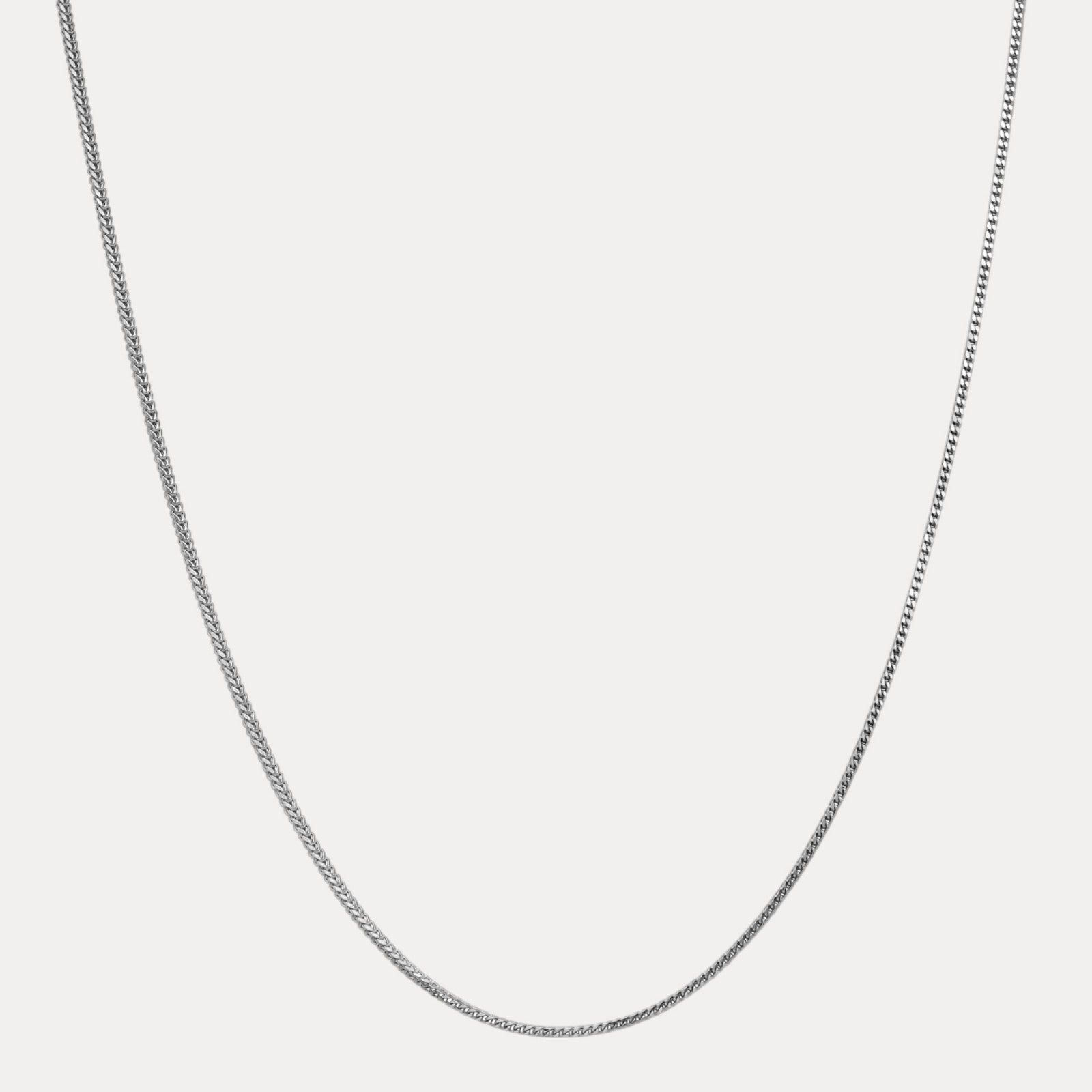 H&J Jewelry 925 Sterling Silver 2.5mm Franco Curb Box Link Chain - Choose Length
