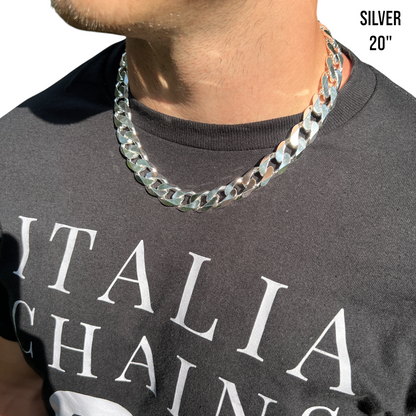925 Sterling Silver 16mm Curb Chain Necklace