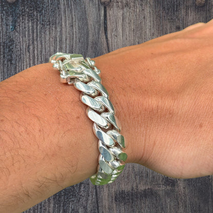 999 Fine Silver 12mm Miami Cuban Bracelet