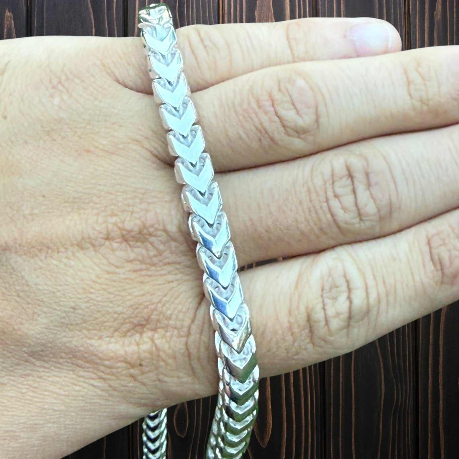 925 Sterling Silver 8mm Box Franco Chain Necklace