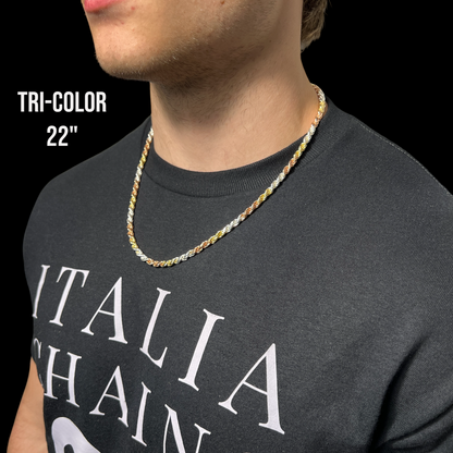 925 Sterling Silver 5mm Diamond Cut Rope Chain Necklace