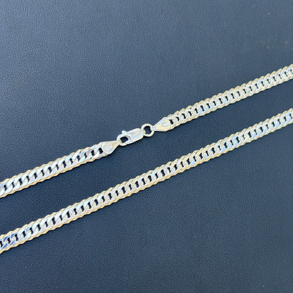 Collar de cadena doble de 6 mm en plata de ley 925 