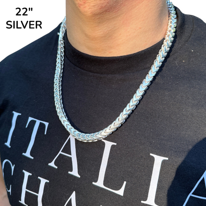 925 Sterling Silver 8mm Box Franco Chain Necklace