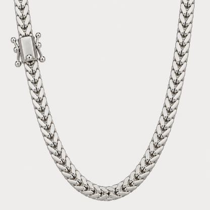 925 Sterling Silver 8mm Box Franco Chain Necklace