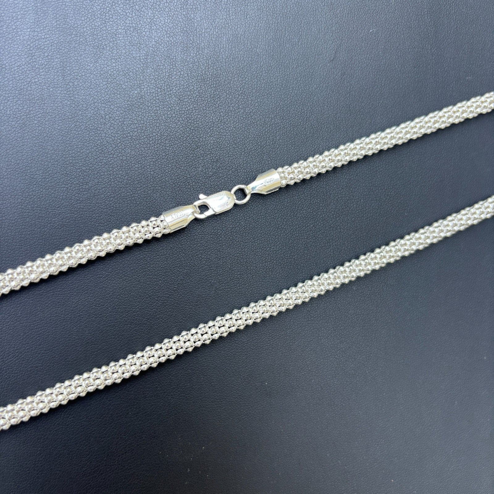 Collier à maillons Popcorn Ice en argent sterling 925 de 6 mm