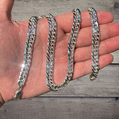 Collar de cadena doble de 10 mm en plata de ley 925