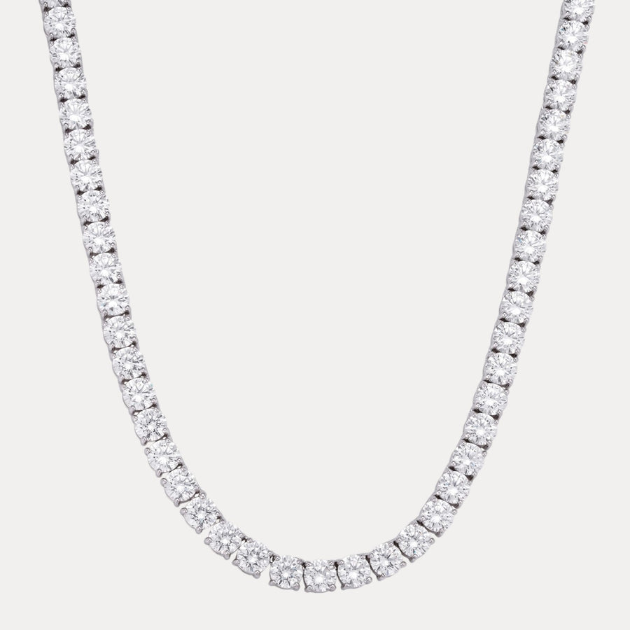 Iced Out CZ Or Moissanite Tennis Chain - Handmade In Italy 925 Silver ...